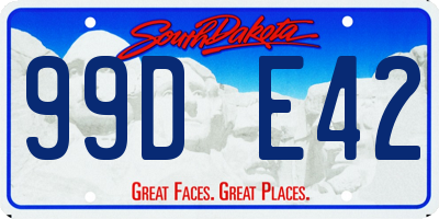 SD license plate 99DE42