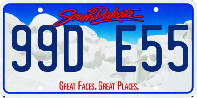 SD license plate 99DE55