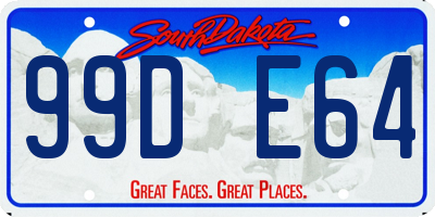 SD license plate 99DE64