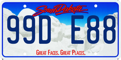 SD license plate 99DE88
