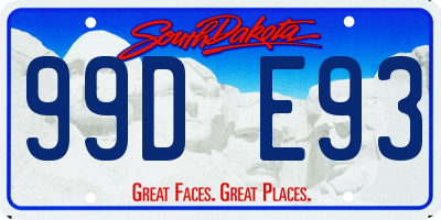 SD license plate 99DE93