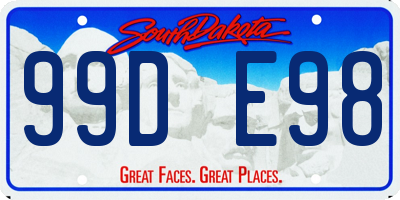 SD license plate 99DE98