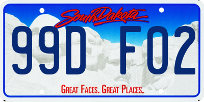 SD license plate 99DF02