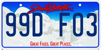 SD license plate 99DF03