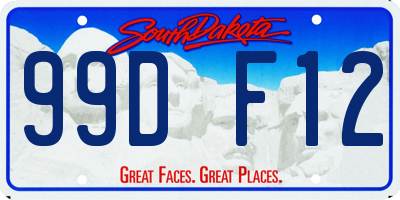 SD license plate 99DF12