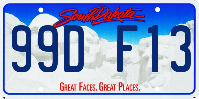 SD license plate 99DF13