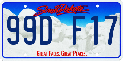 SD license plate 99DF17