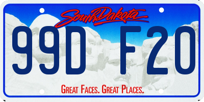 SD license plate 99DF20