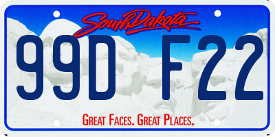 SD license plate 99DF22