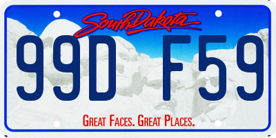 SD license plate 99DF59