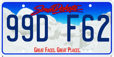 SD license plate 99DF62