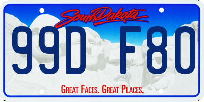 SD license plate 99DF80