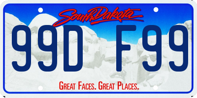 SD license plate 99DF99
