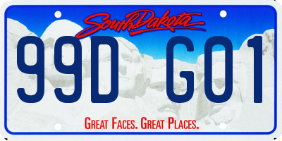 SD license plate 99DG01