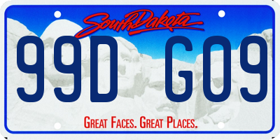 SD license plate 99DG09