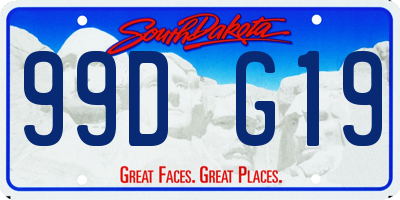 SD license plate 99DG19