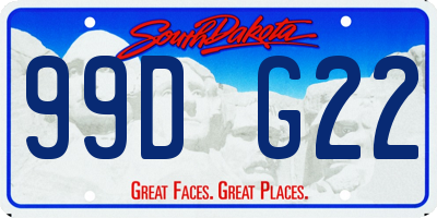 SD license plate 99DG22