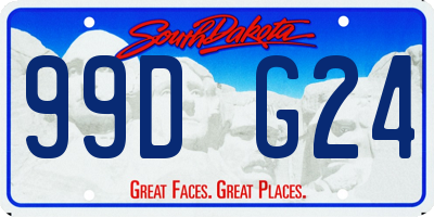 SD license plate 99DG24