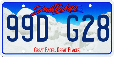 SD license plate 99DG28