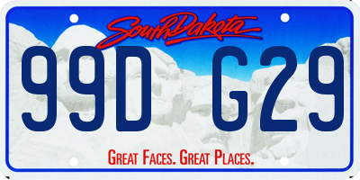 SD license plate 99DG29
