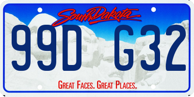 SD license plate 99DG32