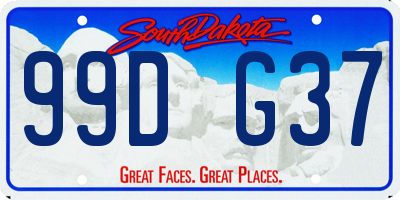 SD license plate 99DG37