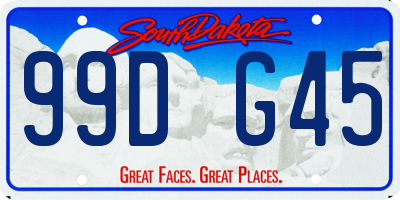 SD license plate 99DG45