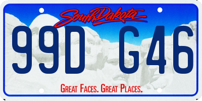 SD license plate 99DG46