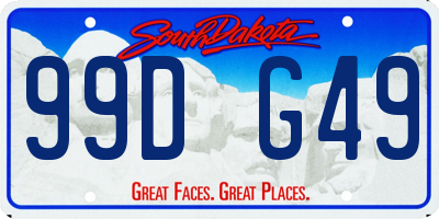 SD license plate 99DG49