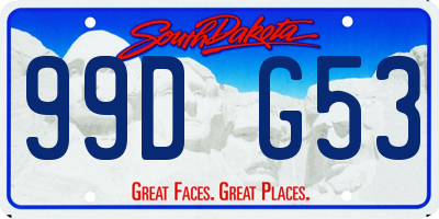 SD license plate 99DG53
