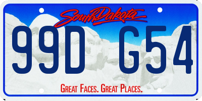 SD license plate 99DG54