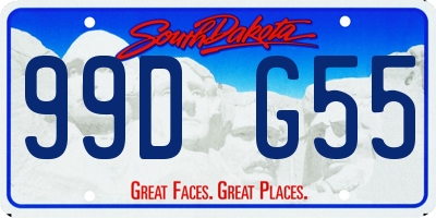 SD license plate 99DG55