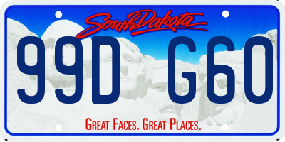 SD license plate 99DG60