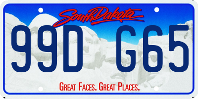 SD license plate 99DG65