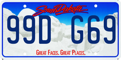 SD license plate 99DG69