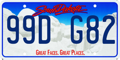 SD license plate 99DG82