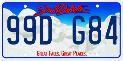 SD license plate 99DG84
