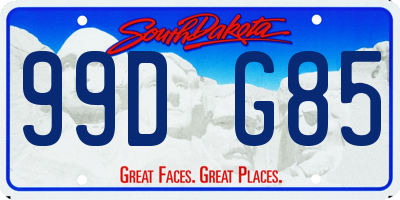 SD license plate 99DG85