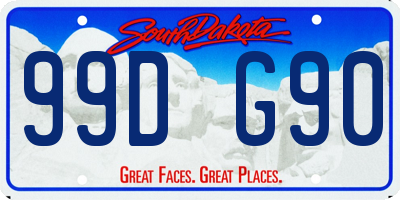 SD license plate 99DG90
