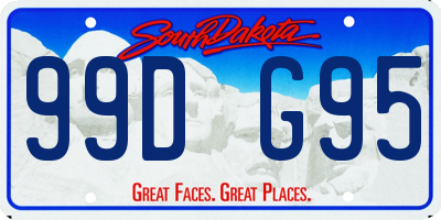 SD license plate 99DG95