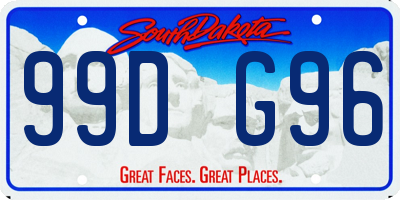 SD license plate 99DG96