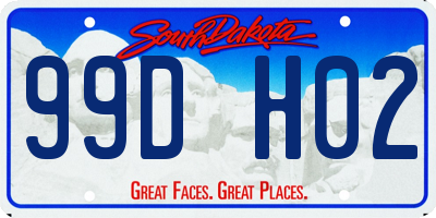SD license plate 99DH02
