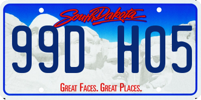 SD license plate 99DH05