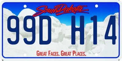 SD license plate 99DH14