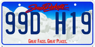 SD license plate 99DH19