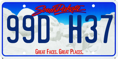 SD license plate 99DH37