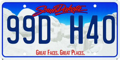 SD license plate 99DH40
