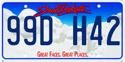 SD license plate 99DH42