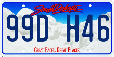 SD license plate 99DH46