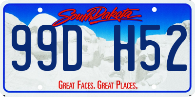 SD license plate 99DH52